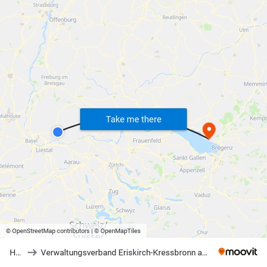 Hasel to Verwaltungsverband Eriskirch-Kressbronn am Bodensee-Langenargen map