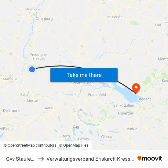 Gvv Staufen-Münstertal to Verwaltungsverband Eriskirch-Kressbronn am Bodensee-Langenargen map