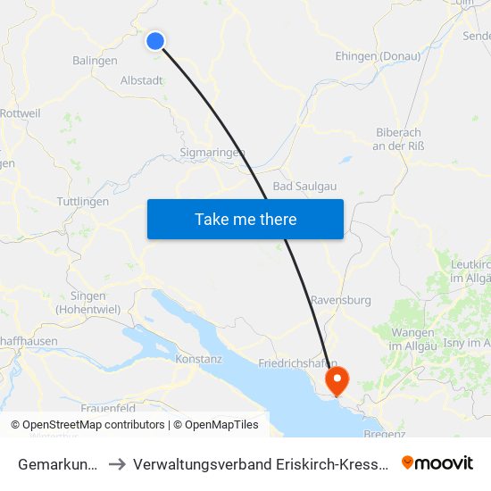 Gemarkung Jungingen to Verwaltungsverband Eriskirch-Kressbronn am Bodensee-Langenargen map