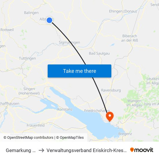 Gemarkung Truchtelfingen to Verwaltungsverband Eriskirch-Kressbronn am Bodensee-Langenargen map