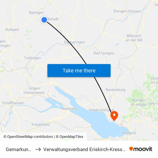 Gemarkung Burgfelden to Verwaltungsverband Eriskirch-Kressbronn am Bodensee-Langenargen map