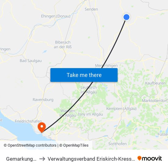 Gemarkung Billenhausen to Verwaltungsverband Eriskirch-Kressbronn am Bodensee-Langenargen map