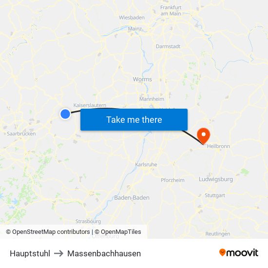 Hauptstuhl to Massenbachhausen map