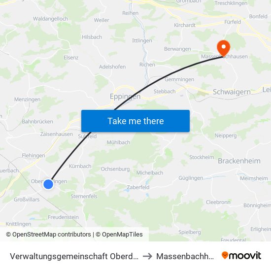 Verwaltungsgemeinschaft Oberderdingen to Massenbachhausen map