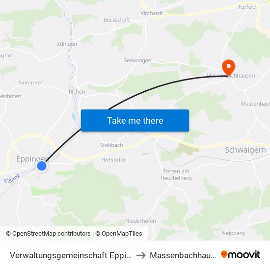 Verwaltungsgemeinschaft Eppingen to Massenbachhausen map