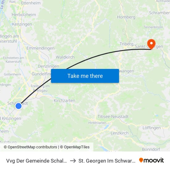 Vvg Der Gemeinde Schallstadt to St. Georgen Im Schwarzwald map