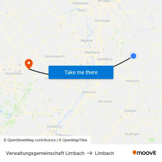 Verwaltungsgemeinschaft Limbach to Limbach map