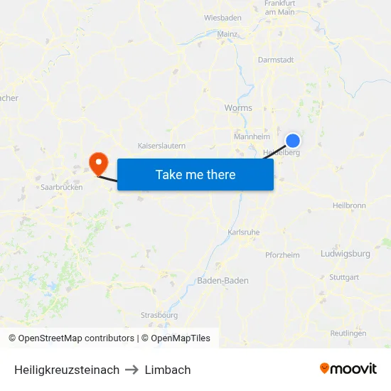 Heiligkreuzsteinach to Limbach map