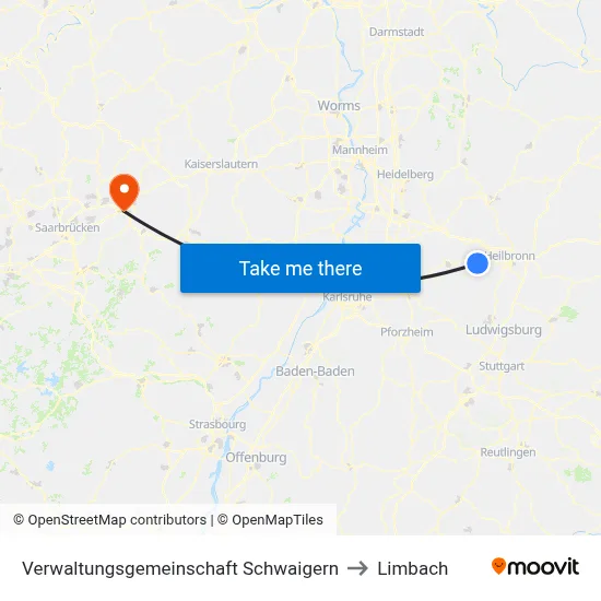 Verwaltungsgemeinschaft Schwaigern to Limbach map