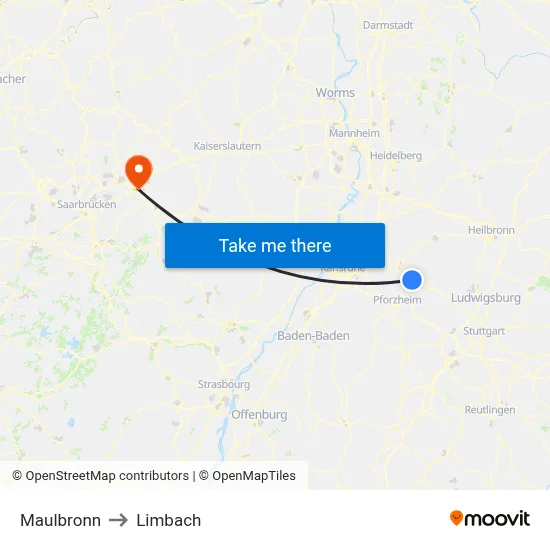 Maulbronn to Limbach map