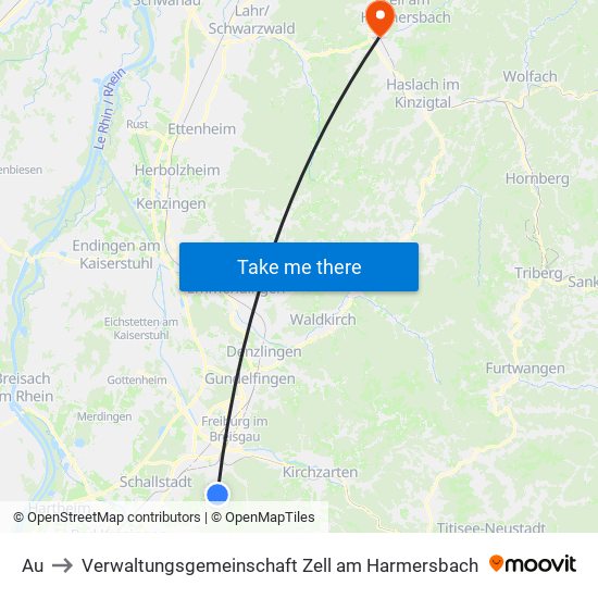 Au to Verwaltungsgemeinschaft Zell am Harmersbach map