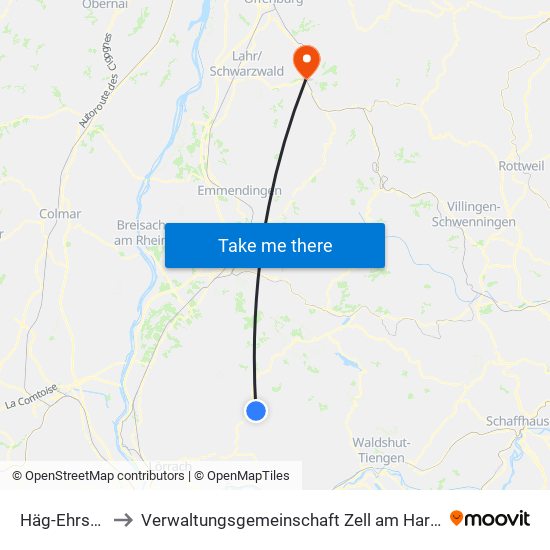 Häg-Ehrsberg to Verwaltungsgemeinschaft Zell am Harmersbach map