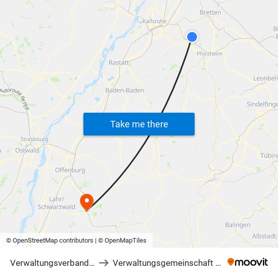 Verwaltungsverband Kämpfelbachtal to Verwaltungsgemeinschaft Zell am Harmersbach map