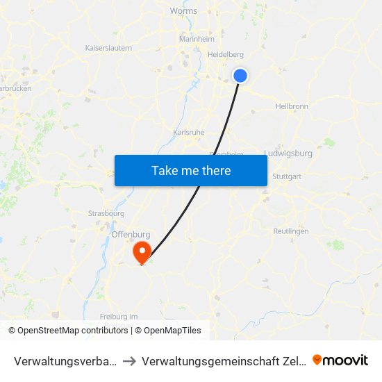 Verwaltungsverband Elsenztal to Verwaltungsgemeinschaft Zell am Harmersbach map