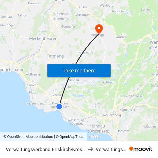 Verwaltungsverband Eriskirch-Kressbronn am Bodensee-Langenargen to Verwaltungsverband Gullen map