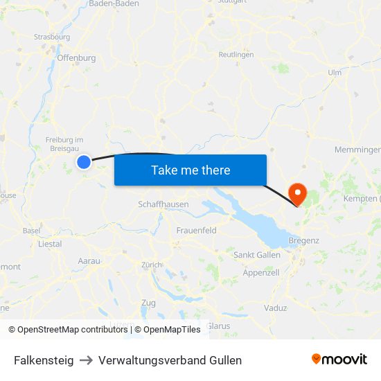 Falkensteig to Verwaltungsverband Gullen map