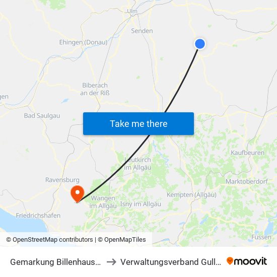 Gemarkung Billenhausen to Verwaltungsverband Gullen map