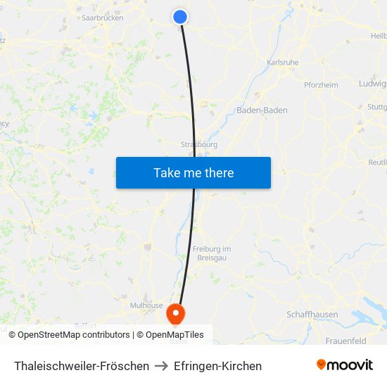 Thaleischweiler-Fröschen to Efringen-Kirchen map