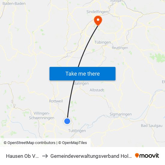 Hausen Ob Verena to Gemeindeverwaltungsverband Holzgerlingen map