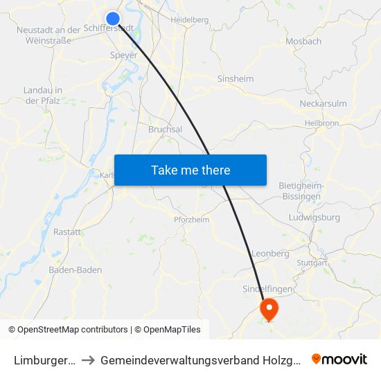 Limburgerhof to Gemeindeverwaltungsverband Holzgerlingen map