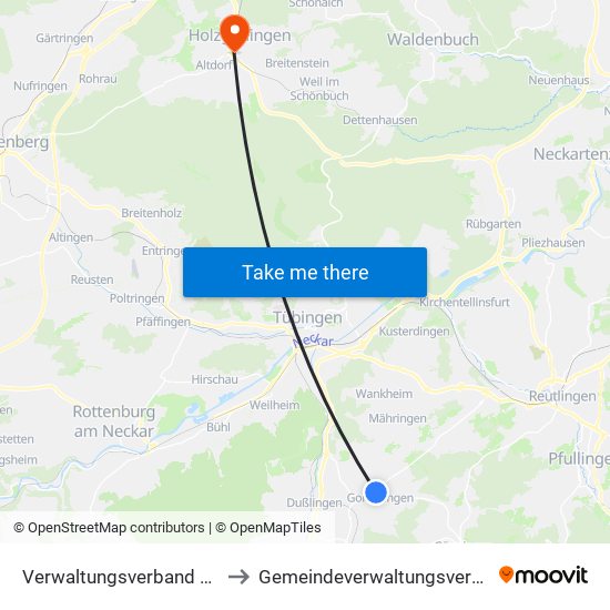 Verwaltungsverband Steinlach-Wiesaz to Gemeindeverwaltungsverband Holzgerlingen map