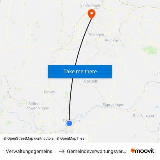 Verwaltungsgemeinschaft Tuttlingen to Gemeindeverwaltungsverband Holzgerlingen map