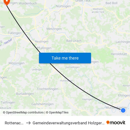 Rottenacker to Gemeindeverwaltungsverband Holzgerlingen map