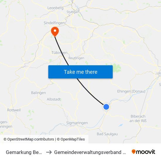 Gemarkung Bechingen to Gemeindeverwaltungsverband Holzgerlingen map