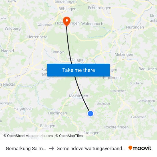 Gemarkung Salmendingen to Gemeindeverwaltungsverband Holzgerlingen map