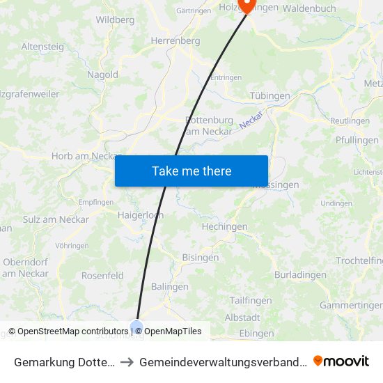 Gemarkung Dotternhausen to Gemeindeverwaltungsverband Holzgerlingen map