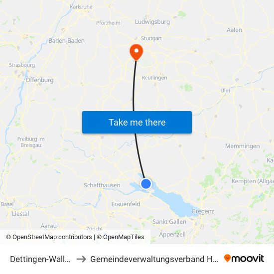 Dettingen-Wallhausen to Gemeindeverwaltungsverband Holzgerlingen map