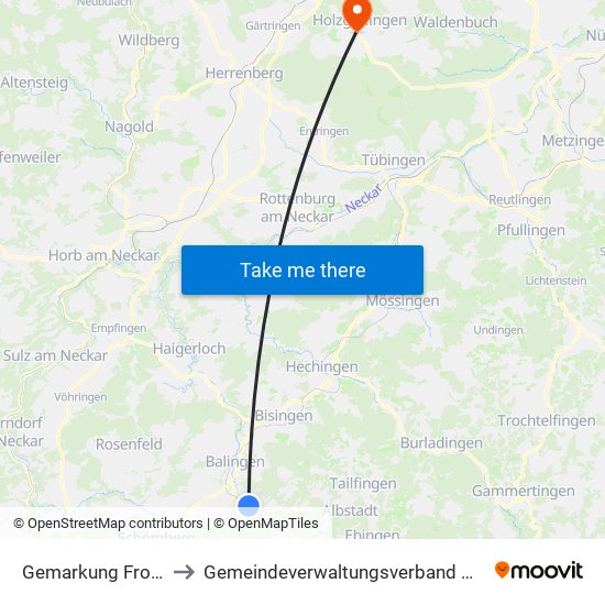 Gemarkung Frommern to Gemeindeverwaltungsverband Holzgerlingen map