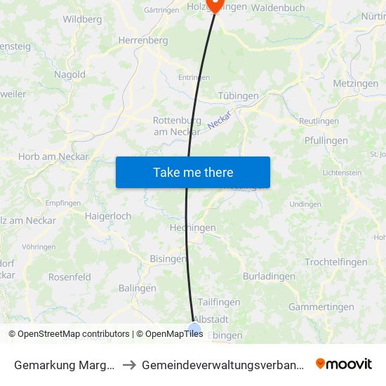 Gemarkung Margrethausen to Gemeindeverwaltungsverband Holzgerlingen map