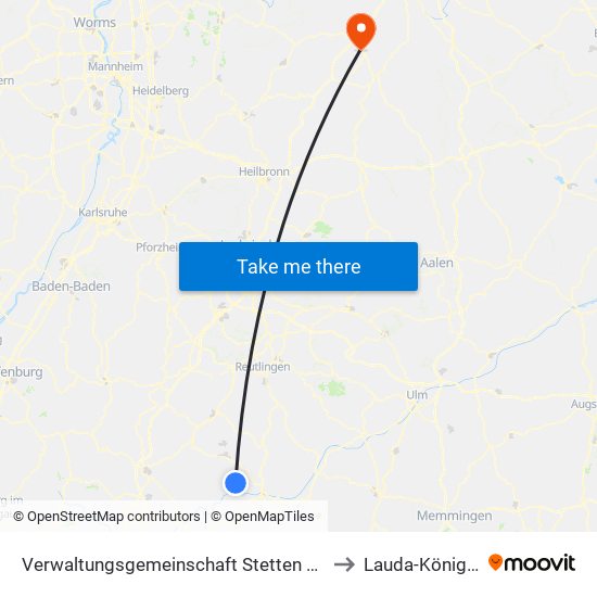 Verwaltungsgemeinschaft Stetten am Kalten Markt to Lauda-Königshofen map