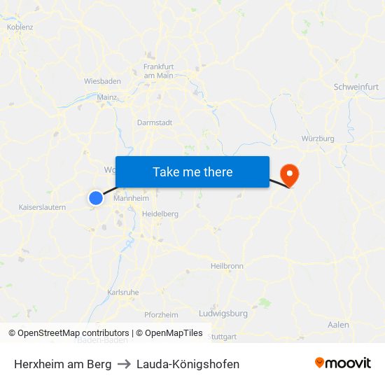 Herxheim am Berg to Lauda-Königshofen map