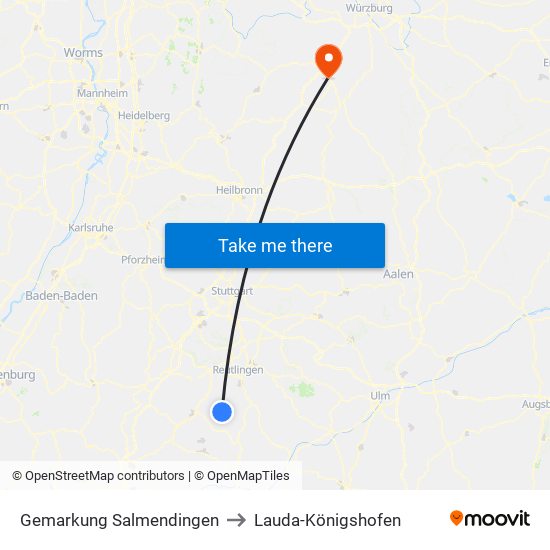 Gemarkung Salmendingen to Lauda-Königshofen map
