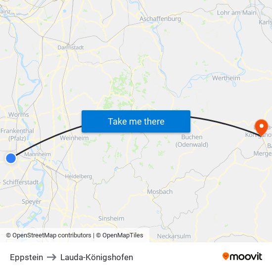 Eppstein to Lauda-Königshofen map