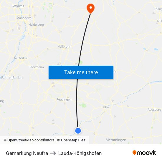 Gemarkung Neufra to Lauda-Königshofen map