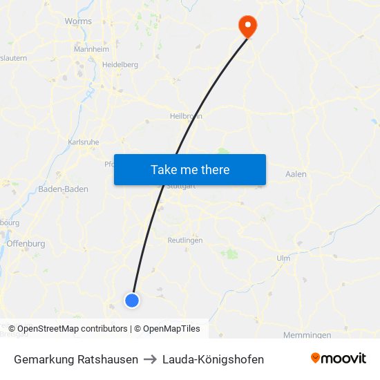 Gemarkung Ratshausen to Lauda-Königshofen map