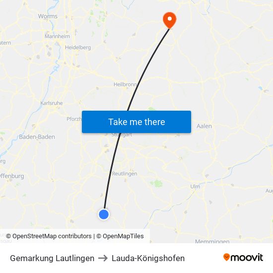 Gemarkung Lautlingen to Lauda-Königshofen map