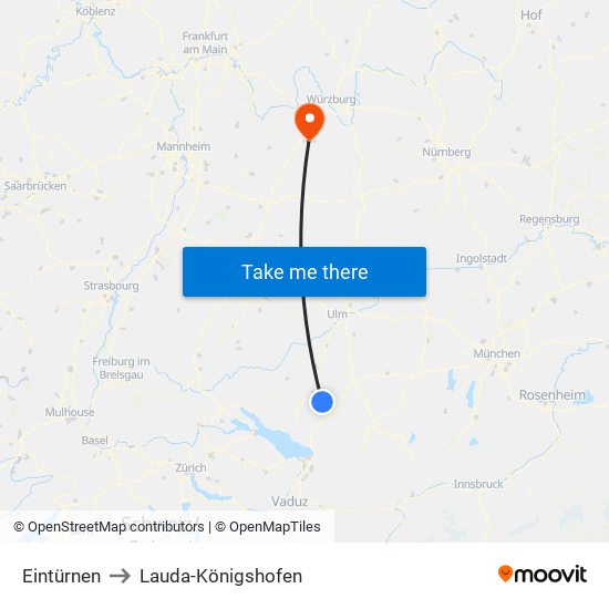 Eintürnen to Lauda-Königshofen map