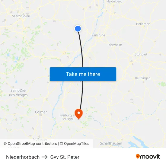 Niederhorbach to Gvv St. Peter map