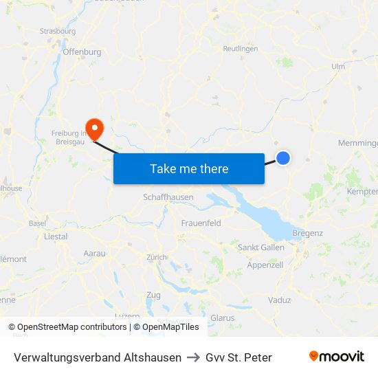 Verwaltungsverband Altshausen to Gvv St. Peter map