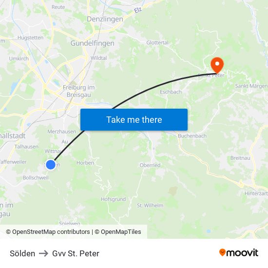 Sölden to Gvv St. Peter map