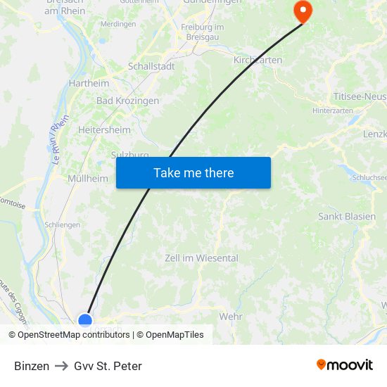 Binzen to Gvv St. Peter map