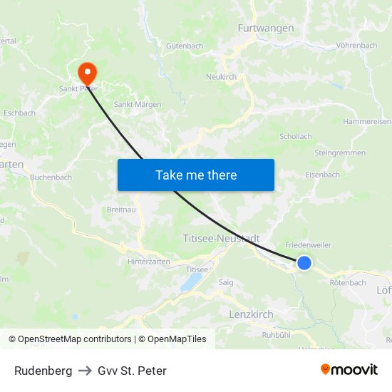 Rudenberg to Gvv St. Peter map