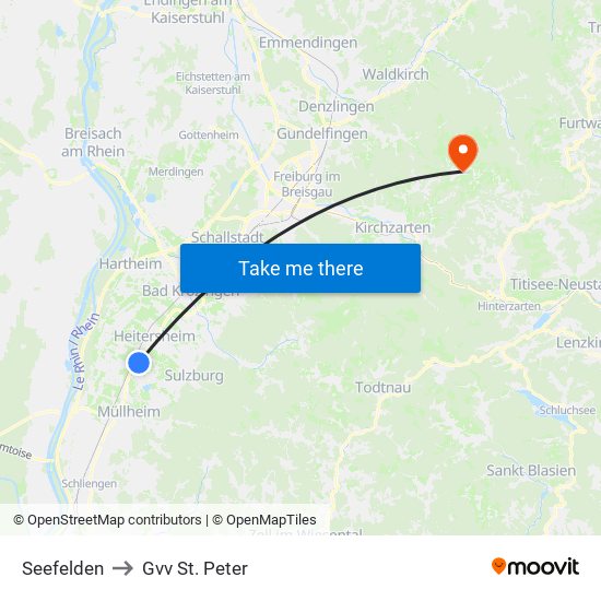 Seefelden to Gvv St. Peter map