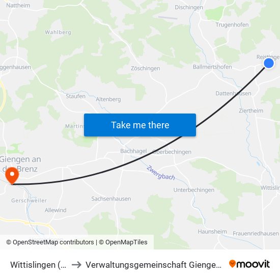 Wittislingen (Vgem) to Verwaltungsgemeinschaft Giengen An Der Brenz map