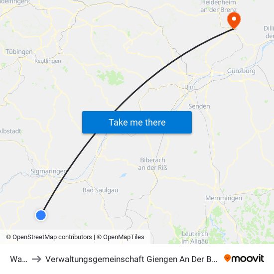 Wald to Verwaltungsgemeinschaft Giengen An Der Brenz map