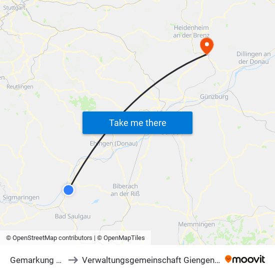 Gemarkung Neufra to Verwaltungsgemeinschaft Giengen An Der Brenz map